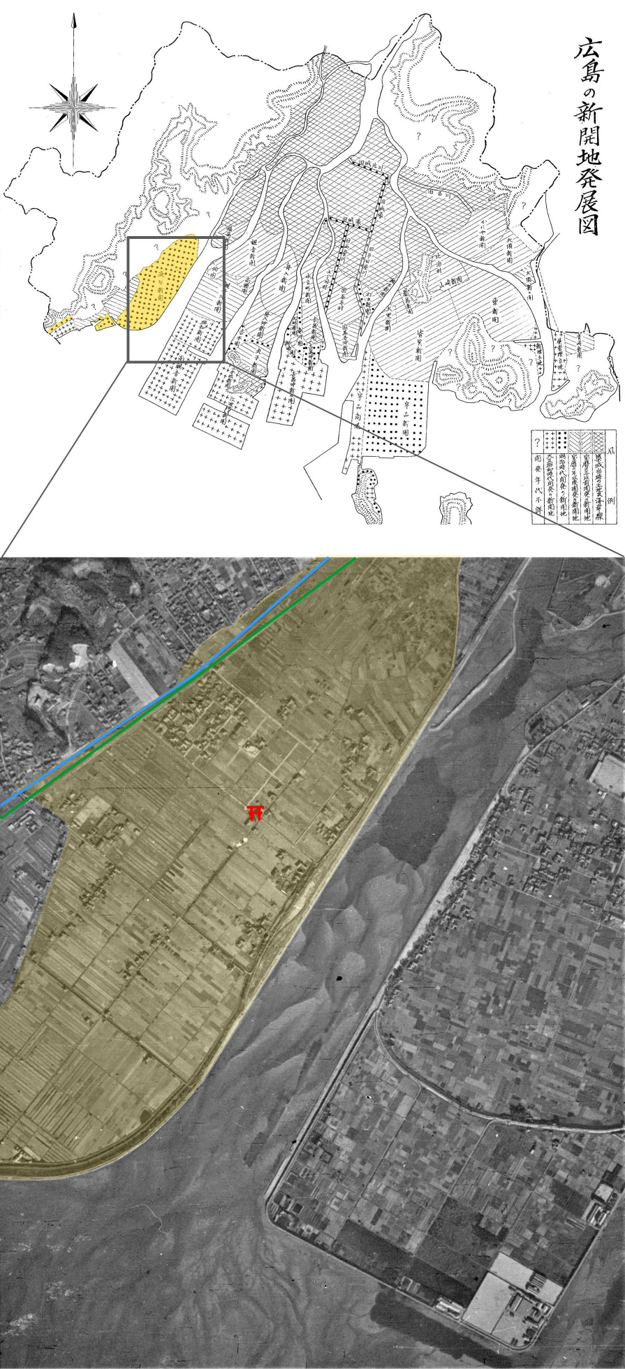 広島の新開地発展図・国土地理院の空中写真（昭和14年 1939/12/06）